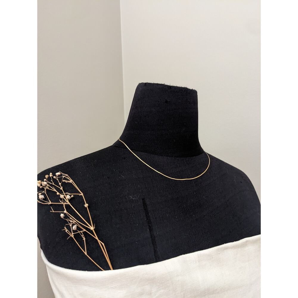 Estate 14k Yellow Gold Flat Chain Necklace 17.5in